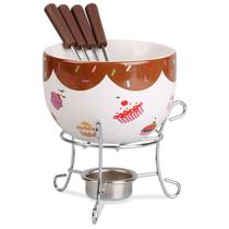 Aparelho de Fondue Cerâmica Brinox Estampa de Cupcake