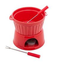 Aparelho De Fondue De Porcelana 4 peças Classic Vermelho 400ml