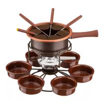 Aparelho De Fondue Giratório Antiaderente Carroussel VIENA Chocolate 16 Peças - 7896580647017