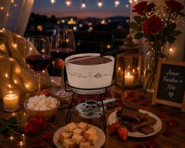 Aparelho De Fondue Queijo Chocolate Porcelana Fondue 8 Peças Serviço Conjunto Kit Cerâmica Swiss Alto Padrão Qualidade Forma Inox