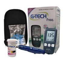 Aparelho de glicemia glicose g tech free para diabetes 10 lancetas e 10 tiras