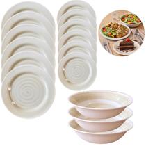Aparelho de jantar 15 peças Melamina Buffet Espiral Luxo Bege
