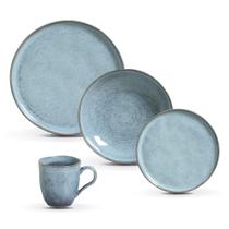 Aparelho de Jantar 16 Peças em Stoneware Bio Breeze Azul - Porto Brasil Aparelho de Jantar 16 Peças em Stoneware Bio Breeze Azul - Porto Brasil