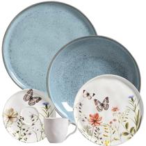 Aparelho de Jantar 16 Peças Porto Brasil Breeze Encanto Mesa Posta 4 Pessoas Cerâmica Stoneware Aparelho de Jantar 16 Peças Porto Brasil Breeze Encanto Mesa Posta 4 Pessoas Cerâmica Stoneware