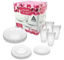 Aparelho de Jantar 16 peças texturizado em vidro. Aparelho de Jantar 16 peças texturizado em vidro.