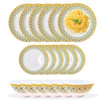 Aparelho De Jantar 18 Peças Melamina Amarelo Jogo Completo Aparelho De Jantar 18 Peças Melamina Amarelo Jogo Completo