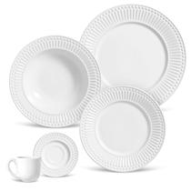 Aparelho de Jantar 20 Peças em Stoneware Roma Branco - Porto Brasil