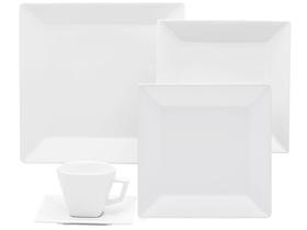 Aparelho de Jantar 20 Peças Oxford Porcelana - Quadrado Branco Quartier White