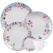 Aparelho de Jantar 20 Peças Porcelana Tramontina Aura Floral Jogo 4 Pessoas Aparelho de Jantar 20 Peças Porcelana Tramontina Aura Floral Jogo 4 Pessoas