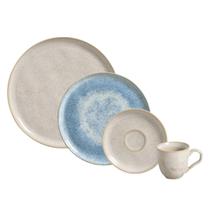 Aparelho De Jantar 24 Peças Bio Latte & Wave P/ 6 Pessoas Stoneware Cerâmica Porto Brasil
