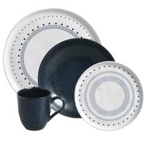 Aparelho de Jantar 24 Peças Cerâmica Porto Brasil Bio Astral Night Blue Orgânico 6 Pessoas