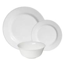 Aparelho De Jantar 3 Peças Branco Melamina Jogo Individual