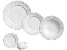 Aparelho de Jantar 30 peças Branco Cerâmica Madeleine Porto Brasil Aparelho de Jantar 30 peças Branco Cerâmica Madeleine Porto Brasil