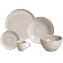 Aparelho de Jantar 30 Peças Cerâmica Stoneware Off White Bio Latte Porto Brasil Mesa Posta