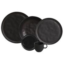 Aparelho de Jantar 30 Peças Linhas Preto Matte Porto Brasil Aparelho de Jantar 30 Peças Linhas Preto Matte Porto Brasil