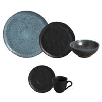 Aparelho De Jantar 30 Peças Night Sky + Preto Matte Porto Brasil Aparelho De Jantar 30 Peças Night Sky + Preto Matte Porto Brasil