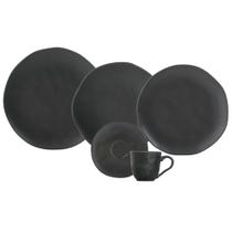 Aparelho de Jantar 30 Peças Orgânico Preto Matte Porto Brasil