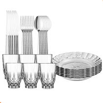Aparelho De Jantar 30 Peças Pratos Copos E Talheres Inox Aparelho De Jantar 30 Peças Pratos Copos E Talheres Inox