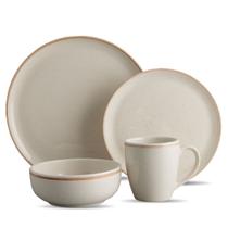 Aparelho De Jantar Caoba Beige Conjunto 16 Peças Cerâmica