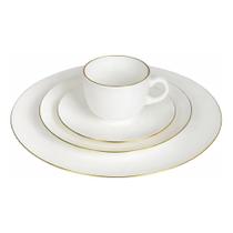 Aparelho de Jantar Catarina Opal 20 Peças Borda Dourada