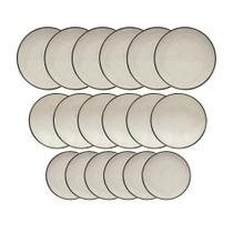 Aparelho De Jantar Cerâmica Oxford Pratos Variados 18 Peças Unni Brisa