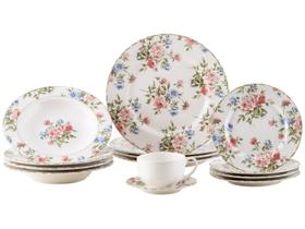 Aparelho de Jantar Chá 20 Peças Alleanza Faiança - Redondo Flat Romantica