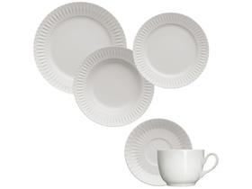 Aparelho de Jantar Chá 20 Peças Germer Porcelanas - Porcelana Branco Redondo Diamante