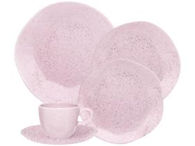 Aparelho de Jantar Chá 20 Peças Oxford Redondo Cerâmica Rosa Pink Sand
