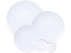 Aparelho de Jantar Chá 20 Peças Tramontina Redondo Porcelana Branco Leonora
