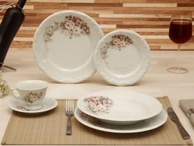 Aparelho de Jantar Chá 30 Peças Schmidt - Porcelana Redondo Colorido Floral