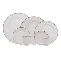 Aparelho de Jantar, Chá, Café 42 peças Porcelana Schmidt - Dec. Filetado Ouro Itamaraty