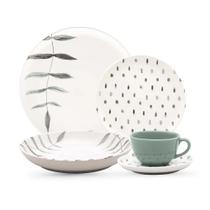 Aparelho de jantar cha completo 20 peças samambaia oxford