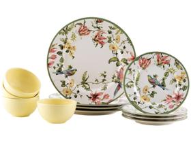 Aparelho de Jantar Chá e Café 12 Peças Alleanza Cerâmica Branco e Verde Redondo Harmony Aparelho de Jantar Chá e Café 12 Peças Alleanza Cerâmica Branco e Verde Redondo Harmony