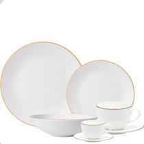 Aparelho de Jantar Chá e Café Legacy Gold 42pç Porcelana LHermitage
