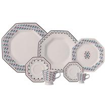 Aparelho de Jantar, Chá e Café Porcelana Schmidt 42 peças - Dec. Mantiqueira 2397