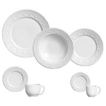 Aparelho de Jantar/Chá Porto Brasil Madeleine Cerâmica, 42 Peças, Branco