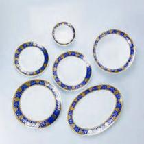 Aparelho De Jantar Clássico Opalina 50 Pçs Filetado A Ouro