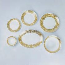 Aparelho De Jantar Clássico Opalina 50 Pçs Traços Clássicos