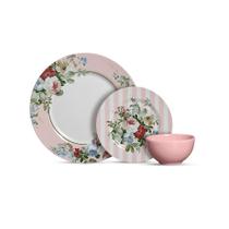 Aparelho De Jantar Com 12Pcs Paris Com Bowl Rosa Suave Plus Aparelho De Jantar Com 12Pcs Paris Com Bowl Rosa Suave Plus