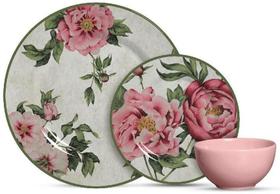 Aparelho De Jantar Com 12Pcs Peonia Com Bowl Rosa Suave Aparelho De Jantar Com 12Pcs Peonia Com Bowl Rosa Suave