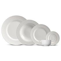 Aparelho de Jantar com 20 Peças de Cerâmica Satin White - Alleanza Aparelho de Jantar com 20 Peças de Cerâmica Satin White - Alleanza