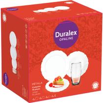 Aparelho de Jantar com Copos Duralex Opaline Pétala, 16 Peças, Vidro
