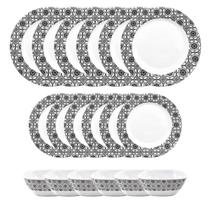 Aparelho De Jantar Completo 18 Pçs Melamina Português Preto