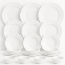Aparelho de Jantar Completo 18 Peças Pratos Tigelas Branco