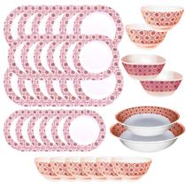 Aparelho De Jantar Completo 36 Pçs Melamina Português Verm.