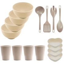 Aparelho de Jantar Completo Pratos Fibra de Bambu Ecológico