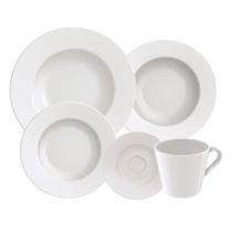 Aparelho de Jantar de Porcelana Aba Larga Branco 20 Peças Tramontina