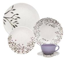 Aparelho De Jantar E Chá 20 Pçs Oxford Unni Lilac - Oxford Porcelanas S/A