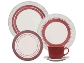 Aparelho de Jantar e Chá 20 Peças Biona Redondo Cerâmica Donna 24 Marsála Oxford Aparelho de Jantar e Chá 20 Peças Biona Redondo Cerâmica Donna 24 Marsála Oxford