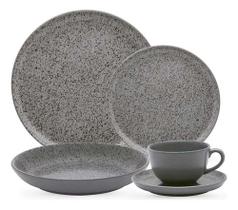 Aparelho De Jantar E Chá 20 Peças Flat Gray - Oxford